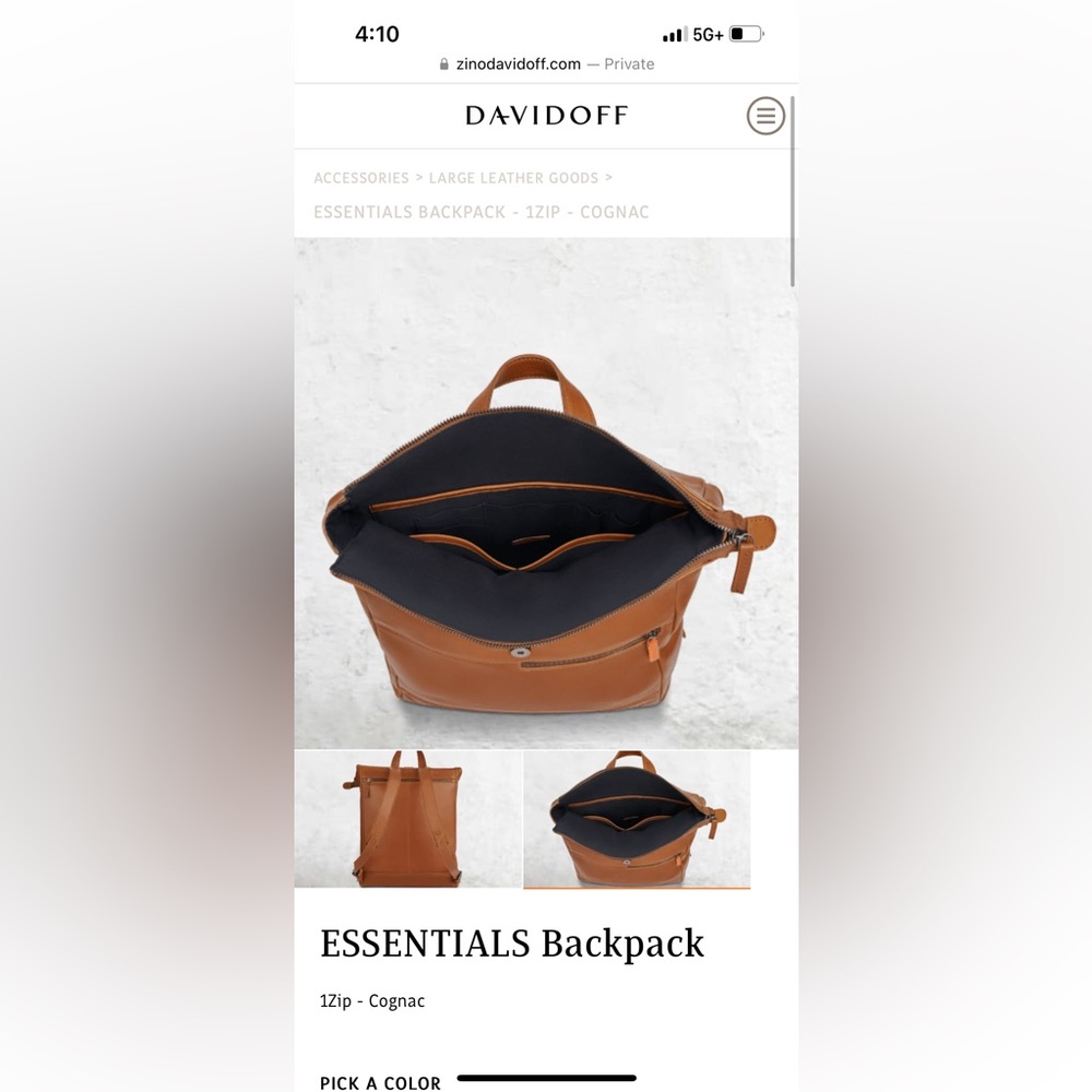 Davidoff Essential Leather Backpack - Picture 9 of 9